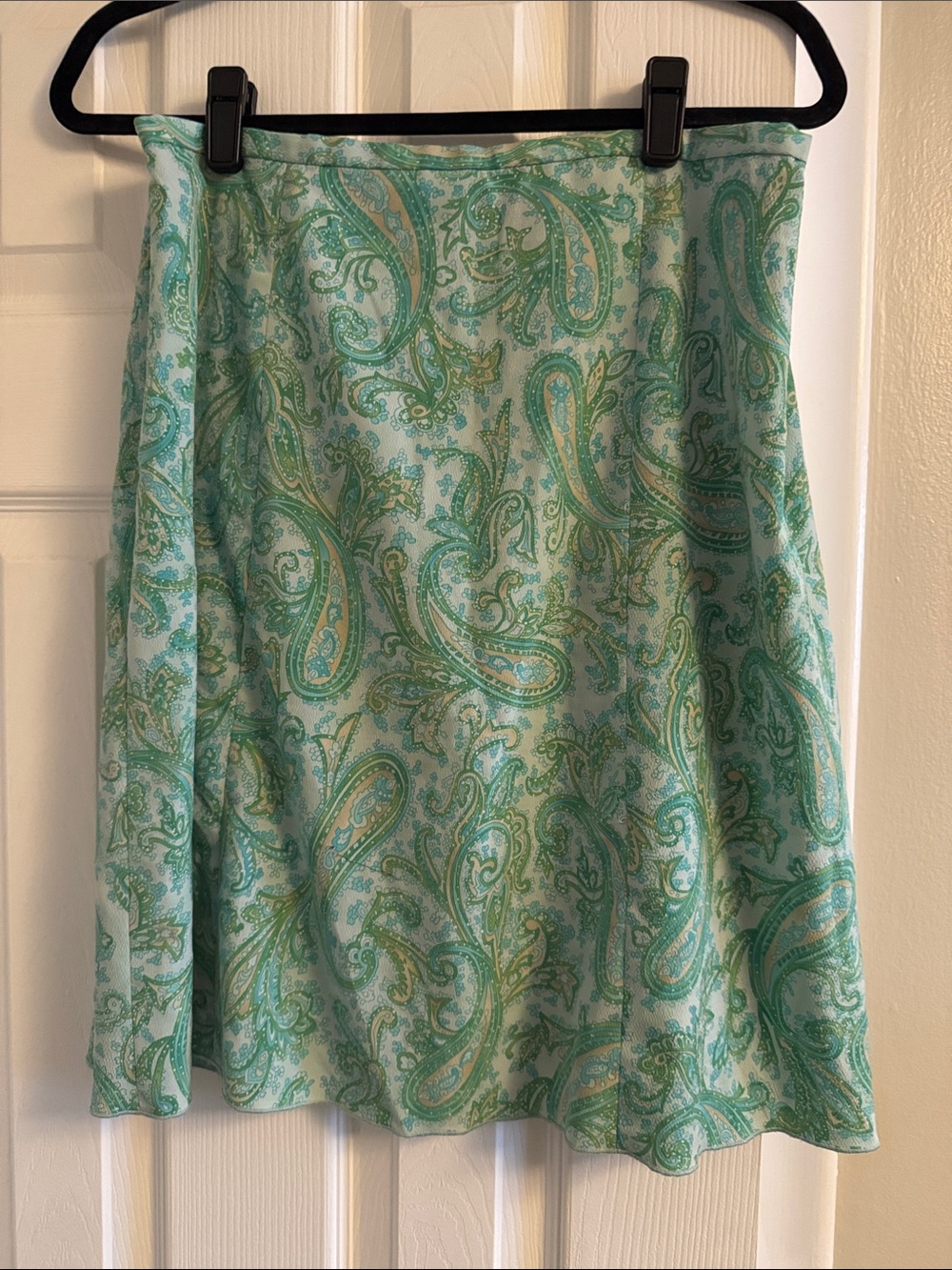 Women's Paisley A-Line Skirt - Green/Turquoise